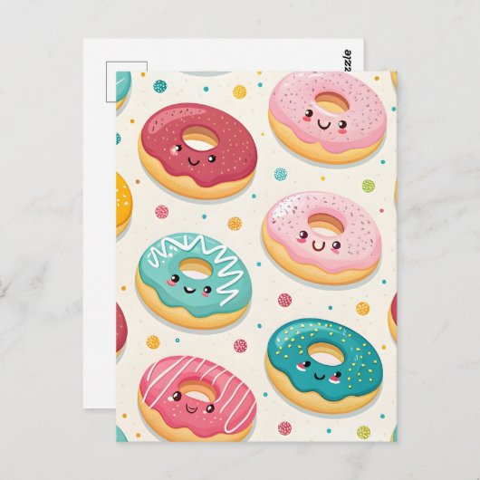 Donuts Pattern Briefkaart (Voorkant / Achterkant)