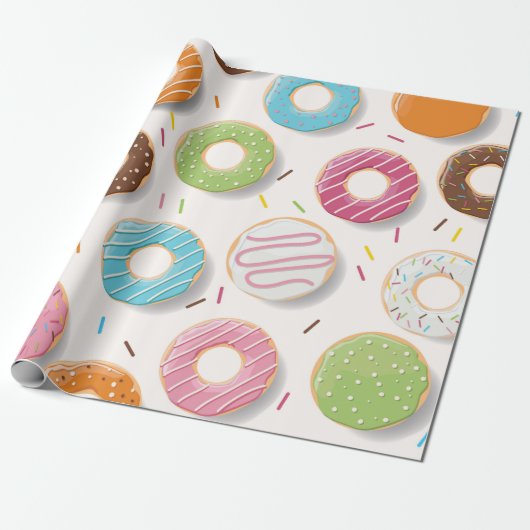 Donuts Pattern  Cadeaupapier (Uitgerold)