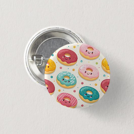 Donuts Pattern Ronde Button 3,2 Cm (Voorkant /achterkant)