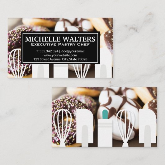 Donuts | picknicktafel visitekaartje (Voorkant / Achterkant)