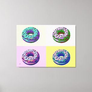Donuts Retro Stijl Pop Art  Canvas Afdruk
