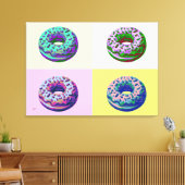 Donuts Retro Stijl Pop Art Canvas Afdruk (Insitu (Woonkamer))
