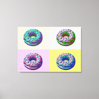 Donuts Retro Style Pop Art Canvas Afdruk