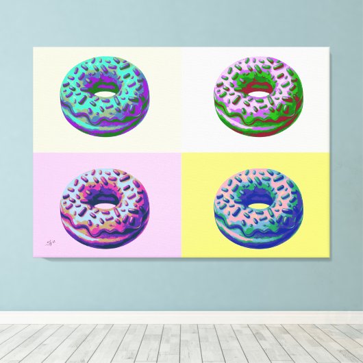 Donuts Retro Style Pop Art  Canvas Afdruk (Insitu (Houten vloer))
