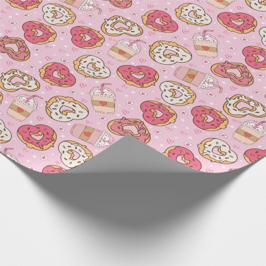 Donuts Retro Valentijns inpakpapier (Hoek)
