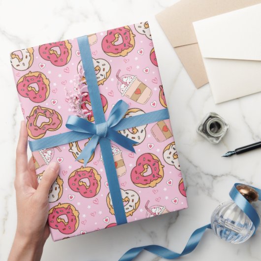 Donuts Retro Valentijns Verpakkings Papier (Geschenken)