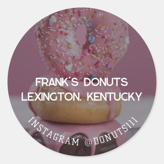 Donuts Ronde Sticker (Voorkant)
