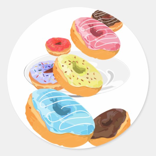 Donuts Ronde Sticker (Voorkant)