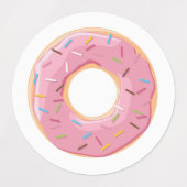 Donuts roze blauw en beten crème 3x set labels (Design 2)