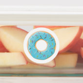 Donuts roze blauw en beten crème 3x set labels (Aangebracht)