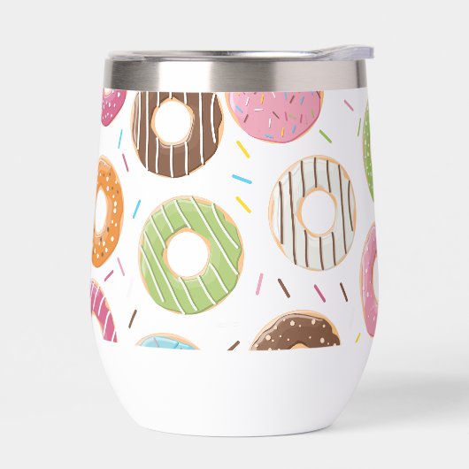 Donuts roze blauw en hapjes chocolade patroon (Links)