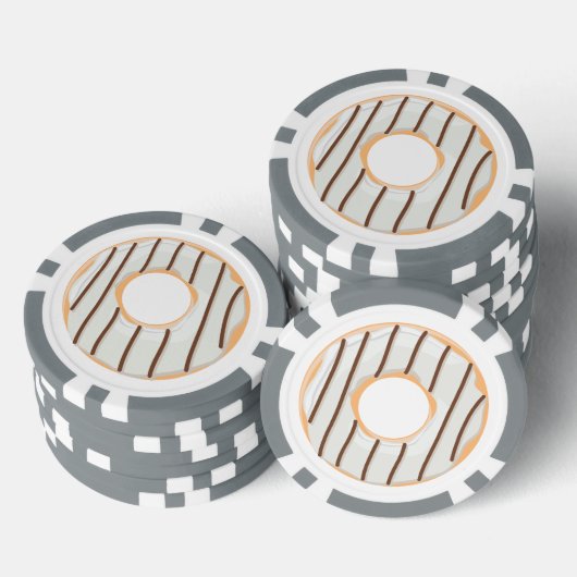 Donuts roze blauw en hapjes chocolade patroon poker chips (Opstapeling)