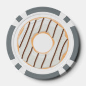 Donuts roze blauw en hapjes chocolade patroon poker chips (Achterkant)