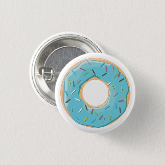 Donuts roze blauw en hapjes chocolade patroon ronde button 3,2 cm (Voorkant /achterkant)