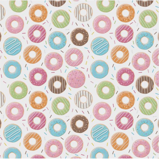 Donuts roze blauw en hapjes chocolade patroon sticker (Voorkant)