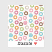 Donuts roze blauw en hapjes chocolade patroon sticker (Vel)
