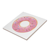 Donuts roze blauw en hapjes chocolade patroon tegeltje (Zijkant)