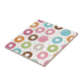 Donuts roze blauw en hapjes chocolade patroon tegeltje (Zijkant)