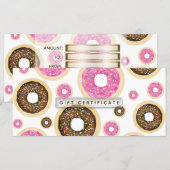 Donuts Roze & Bruine Spikkels Cadeaubon (Voorkant / Achterkant)