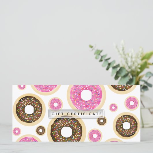 Donuts roze & bruine sprinken Gift Certificate (Staand voorkant)