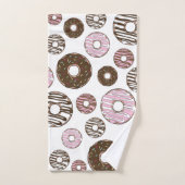 Donuts, roze donuts, bruine donuts bad handdoek (Handdoek)