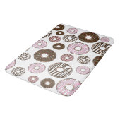Donuts, roze donuts, bruine donuts badmat (Gekanteld)