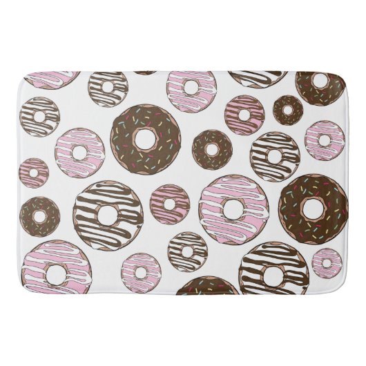 Donuts, roze donuts, bruine donuts badmat (Voorkant)