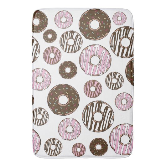Donuts, roze donuts, bruine donuts badmat (Voorkant Verticaal)