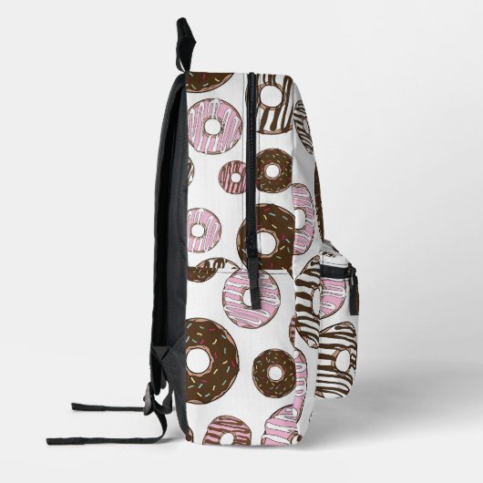 Donuts, roze donuts, bruine donuts bedrukte rugzak (Links)