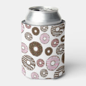 Donuts, roze donuts, bruine donuts blikjeskoeler (Blikje Voorkant)