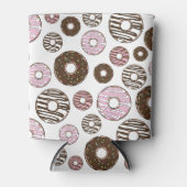 Donuts, roze donuts, bruine donuts blikjeskoeler (Voorkant)