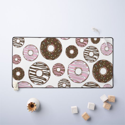 Donuts, roze donuts, bruine donuts bureaumat (Kindertafel)