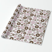 Donuts, roze donuts, bruine donuts cadeaupapier (Uitgerold)