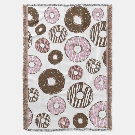Donuts, roze donuts, bruine donuts deken (Voorkant Verticaal)