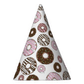 Donuts, roze donuts, bruine donuts feesthoedjes (Rechts)
