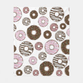 Donuts, roze donuts, bruine donuts fleece deken (Voorkant)