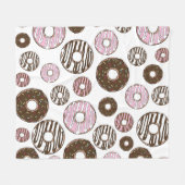 Donuts, roze donuts, bruine donuts fleece deken (Voorkant (Horizontaal))