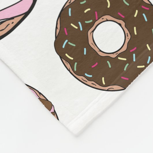 Donuts, roze donuts, bruine donuts fleece deken (Hoek)