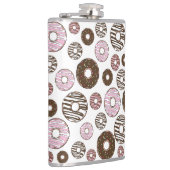 Donuts, roze donuts, bruine donuts heupfles (Rechts)