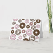 Donuts, roze donuts, bruine donuts kaart (Voorkant)