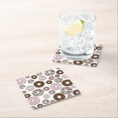 Donuts, roze donuts, bruine donuts kartonnen onderzetters (Insitu)