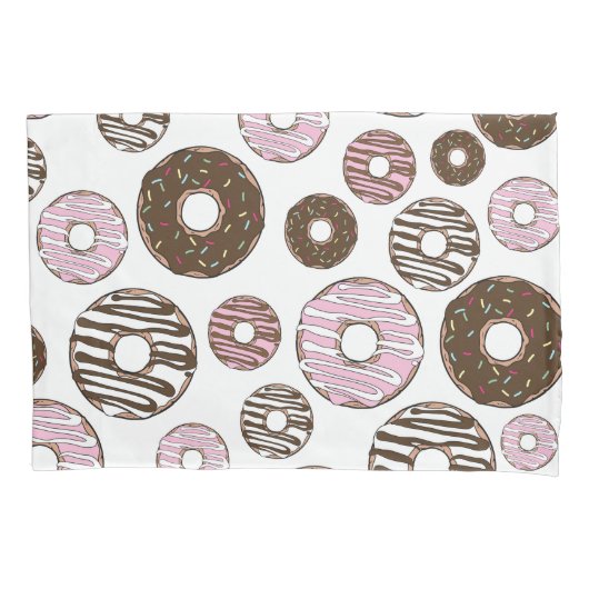 Donuts, roze donuts, bruine donuts kussensloop (Voorkant)