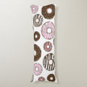 Donuts, roze donuts, bruine donuts lichaamskussen (Voorkant Verticaal)