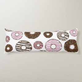 Donuts, roze donuts, bruine donuts lichaamskussen