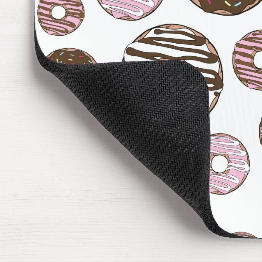 Donuts, roze donuts, bruine donuts muismat (Hoek)