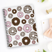 Donuts, roze donuts, bruine donuts notitieboek