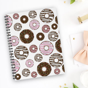 Donuts, roze donuts, bruine donuts notitieboek