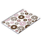 Donuts, roze donuts, bruine donuts notitieboek (Linkerzijde)