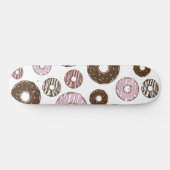 Donuts, roze donuts, bruine donuts persoonlijk skateboard (Horizontaal)