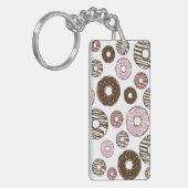 Donuts, roze donuts, bruine donuts sleutelhanger (Voorkant Links)